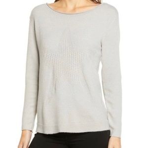 NWOT Wit & Wisdom Grey Star Crew Neck Sweatshirt Size L